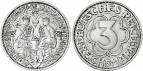 Gedenkmünzen
3 Reichsmark Nordhausen
1927 A. vorzüglich, etwas berieben. Jaeger 327.
