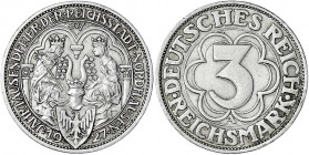 Gedenkmünzen
3 Reichsmark Nordhausen
1927 A. vorzüglich. Jaeger 327.