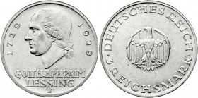 Gedenkmünzen
3 Reichsmark Lessing
1929 E. vorzüglich. Jaeger 335.