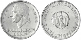 Gedenkmünzen
5 Reichsmark Lessing
1929 A. vorzüglich. Jaeger 336.