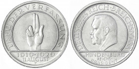 Gedenkmünzen
5 Reichsmark Schwurhand
1929 F. prägefrisch. Jaeger 341.