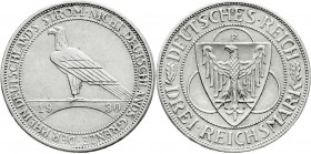 Gedenkmünzen
3 Reichsmark Rheinstrom
1930 F. vorzüglich, winz. Randfehler. Jaeger 345.