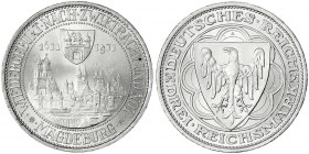 Gedenkmünzen
3 Reichsmark Magdeburg
1931 A. fast Stempelglanz, Prachtexemplar. Jaeger 347.