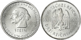 Gedenkmünzen
3 Reichsmark Stein Reichsfreiherr
1931 A. prägefrisch. Jaeger 348.