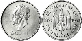 Gedenkmünzen
3 Reichsmark Goethe
1932 D. vorzüglich/Stempelglanz. Jaeger 350.