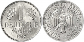 Kursmünzen
1 Deutsche Mark Kupfer/Nickel 1950-2001
1957 J. Stempelglanz. Jaeger 385.