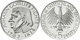 Gedenkmünzen
5 Deutsche Mark, Silber, 1952-1979
Fichte 1964 J. Polierte Platte, kl. Kratzer. Jaeger 393.
