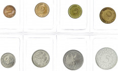 Kursmünzensätze
1 Pfennig - 5 Deutsche Mark, 1964-2001
1966 J. O.B.H. Auflage nur 1000 Sätze. Polierte Platte