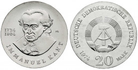 Gedenkmünzen der DDR
20 Mark 1974, Kant. Randschrift läuft links herum. prägefrisch. Jaeger 1549.