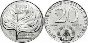 Gedenkmünzen der DDR
20 Mark 1979 A, Blattprobe. prägefrisch. Jaeger 1573 P.