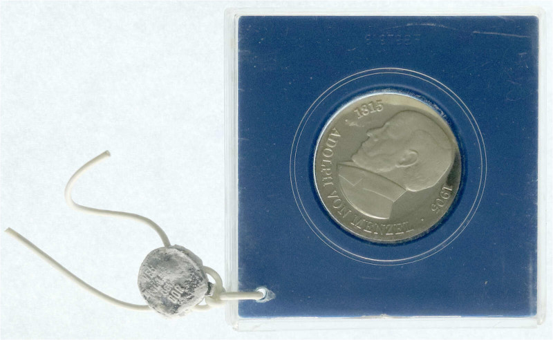 Gedenkmünzen der DDR
5 Mark 1980, Menzel. Polierte Platte, original verplombt. ...