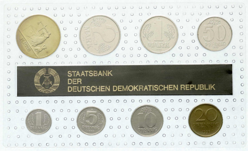 Kursmünz- und Gedenksätze
Minisatz von 1 Pfennig bis 2 Mark 1990 in Noppenplast...