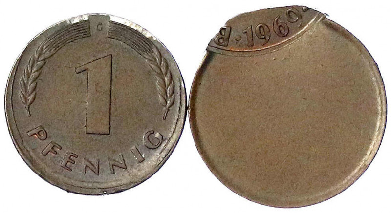 Bundesrepublik Deutschland
2 Stück: 1 Pfennig 1969 G leicht (ca. 5%) dezentrier...