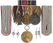Deutschland
Deutsche Länder, bis 1918
Dreier-Ordenspange: Ehrenkr. f. Frontk., Österreich MV-Medaille, Ungarn MV-Medaille. Dazu eine Vierer-Bandmini...