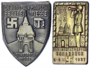 Deutschland
Drittes Reich, 1933-1945
2 Tagungsabzeichen Osnabrück: 1933 Gebietsaufmarsch Braune Messe und 1937 Inf.-Rgt. 78 Regimentstreffen. beide ...