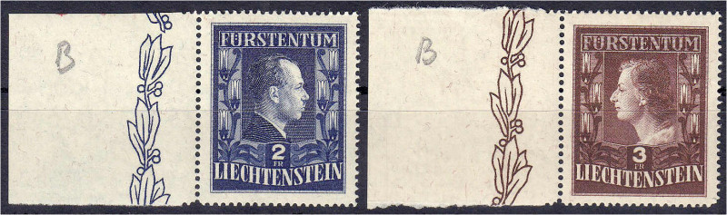 Ausland
Liechtenstein
Fürstenpaar 1951, postfrische Erhaltung, gez. L 14 3/4 (...