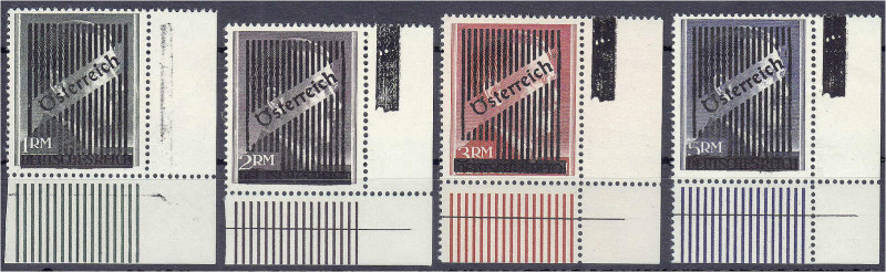 Ausland
Österreich
1 RM - 5 RM Gitteraufdruck 1945, postfrische Luxuserhaltung...