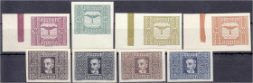 Ausland
Österreich
Flugpostmarken 1922, kompletter Satz in postfrischer Luxuserhaltung, ungezähnt. Mi. 250,-€. ** Michel 425-432 U.