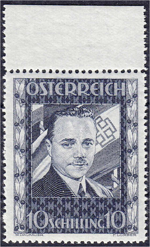 Ausland
Österreich
10 S Dollfuß 1936, postfrisches Luxusoberrandstück. Mi. 1.4...