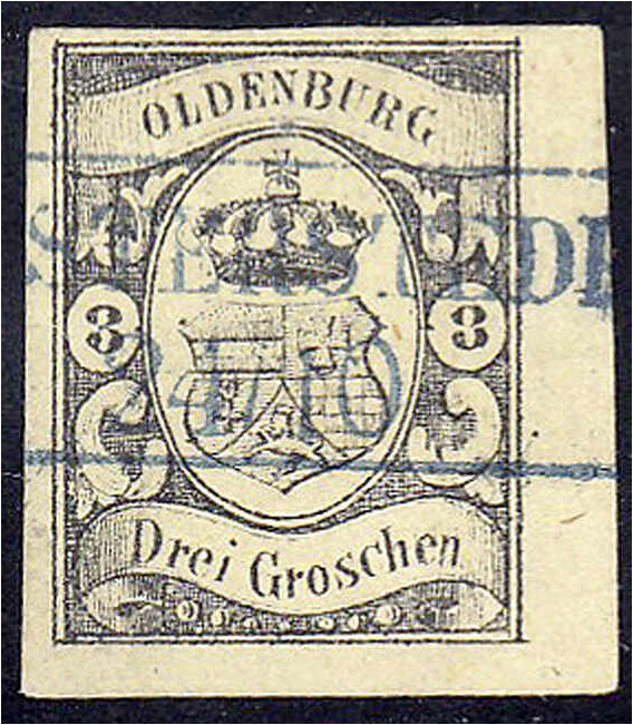 Deutschland
Altdeutschland
Oldenburg
3 Gr. Staatswappen mit Herzogkrone 1859,...