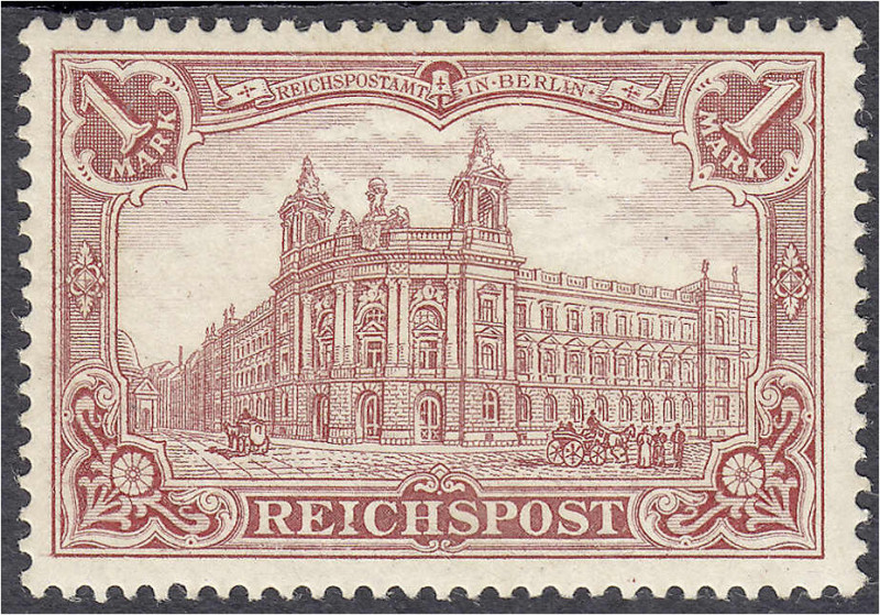 Deutschland
Deutsches Reich
1 M. Reichspost 1900, ungebraucht mit Falz. Kurzbe...