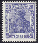Deutschland
Deutsches Reich
20 Pf. Kriegsdruck 1915, violettultramarin, ungebraucht mit Falz, geprüft Jäschke-L. BPP. Mi. 550,-€. * Michel 87 II b....