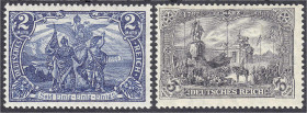 Deutschland
Deutsches Reich
2 M. und 3 M. Freimarken 1915, zwei postfrische Werte, Zähnung 25:17, geprüft Jäschke-L. BPP. Mi. 215,-€. ** Michel 95 B...