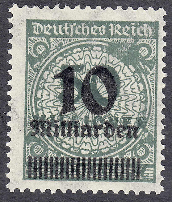 Deutschland
Deutsches Reich
10 Mrd. auf 50 Mio. M. Freimarken 1923, postfrisch...