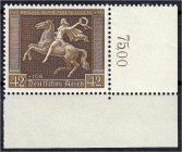 Deutschland
Deutsches Reich
Braunes Band 1938, postfrische Luxuserhaltung, rechte untere Bogenecke. Mi. 250,-€. ** Michel 671 y.
