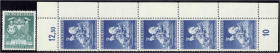 Deutschland
Deutsches Reich
6 Pf. + 25 Pf. Frühjahrsmesse 1941, postfrisch, Nr. 769 mit Plattenfehler I (dunkle Stange durch ,,6"), Nr. 771 Plattenf...