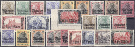 Deutschland
Deutsche Auslandspostämter und Kolonien
Deutsche Post in Marokko
Freimarken (Inschrift Deutsches Reich Wz.1 ) 1906/1911, zwei komplette...