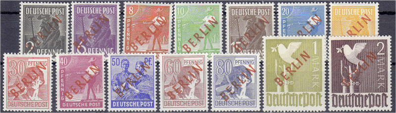 Deutschland
Berlin
2 Pf. - 2 M. Rotaufdruck 1949, kompletter Satz in ungebrauc...