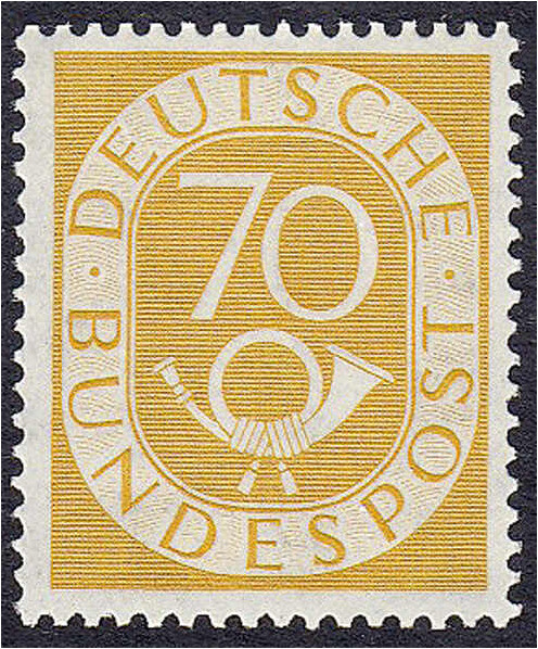 Deutschland
Bundesrepublik Deutschland
70 Pf. Posthorn 1951, postfrische Kabin...