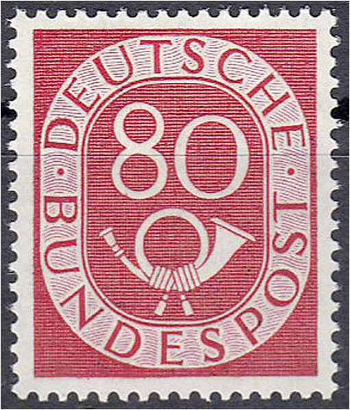 Deutschland
Bundesrepublik Deutschland
80 Pf. Posthorn 1951, postfrische Luxus...