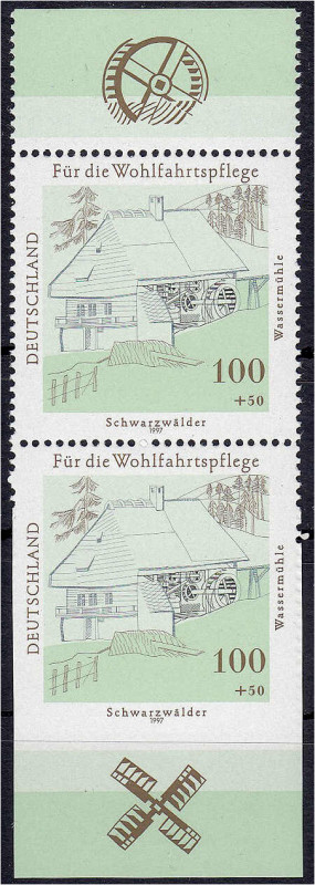 Deutschland
Bundesrepublik Deutschland
100+50 Pf. Wassermühle 1997, senkrechte...