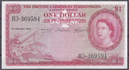 Ausland
Britisch Karibik Territorium
1 Dollar 2.1.1958. I-II. Pick 7.c.