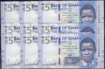 Ausland
Ghana
Bank of Ghana, 9 X 5 Cedis 4.3.2017. Alle mit fortlaufender KN. I- Pick 43.