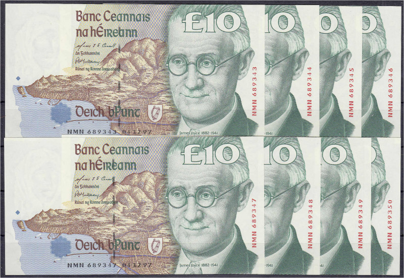 Ausland
Irland
8 X 10 Pounds 4.12.1997. Fortlaufende Kennnummern 689343-689350...