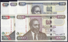 Ausland
Kenia
5 Scheine zu 50, 100, 200, 500 u. 1000 Shilling 16.7.2010. Erster Präsident Mzee Jomo Kenyata. Serien FK, HG, ED, CR u. ZZ. I- Pick 47...