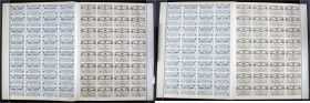 Ausland
Lettland
Mitau, Freiwillige Westarmee. Kompletter Druckbogen 10.10.1919, zu 64 Scheinen, je Bogenseite 32 Vorder- und Rückseiten gedruckt. M...