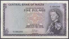 Ausland
Malta
5 Pounds 1967 (1668). II- Pick 30a.