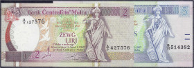 Ausland
Malta
2 Scheine: 2 und 5 Liri L. 1967 (1994). I- Pick.. 45a,46a.