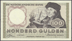 Ausland
Niederlande
100 Gulden 2.2.1953. Erasmus. II- Pick 88.
