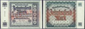 Die deutschen Banknoten ab 1871 nach Rosenberg
Deutsches Reich, 1871-1945
10 Tsd. Reichsmark 3.2.1923. Serie S, FZ: E. Mit rotem Aufdruck „MUSTER“. ...