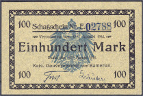 Die deutschen Banknoten ab 1871 nach Rosenberg
Deutsches Reich, 1871-1945
Deutsche Kolonien und Nebengebiete
100 Mark Schatzschein 12.08.1914, Adle...