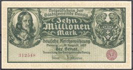 Die deutschen Banknoten ab 1871 nach Rosenberg
Deutsches Reich, 1871-1945
Deutsche Kolonien und Nebengebiete
10 Mio. Mark 31.8.1923. Wz. Tropfen, o...