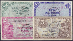 Die deutschen Banknoten ab 1871 nach Rosenberg
Westliche Besatzungszonen und BRD, ab 1948
4 Stück: 1/2, 1, 2 und 5 Deutsche Mark, Serie 1948. Alle m...