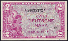 Die deutschen Banknoten ab 1871 nach Rosenberg
Westliche Besatzungszonen und BRD, ab 1948
2 Deutsche Mark, Serie 1948. Serie A/A. I- Rosenberg 234a....
