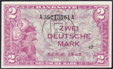 Die deutschen Banknoten ab 1871 nach Rosenberg
Westliche Besatzungszonen und BRD, ab 1948
2 Deutsche Mark 1948. Serie A/A, mit B-Stempel für Westber...