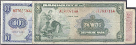 Die deutschen Banknoten ab 1871 nach Rosenberg
Westliche Besatzungszonen und BRD, ab 1948
3 Stück: 10 und 20 Deutsche Mark Serie 1948. Als Beigabe 2...